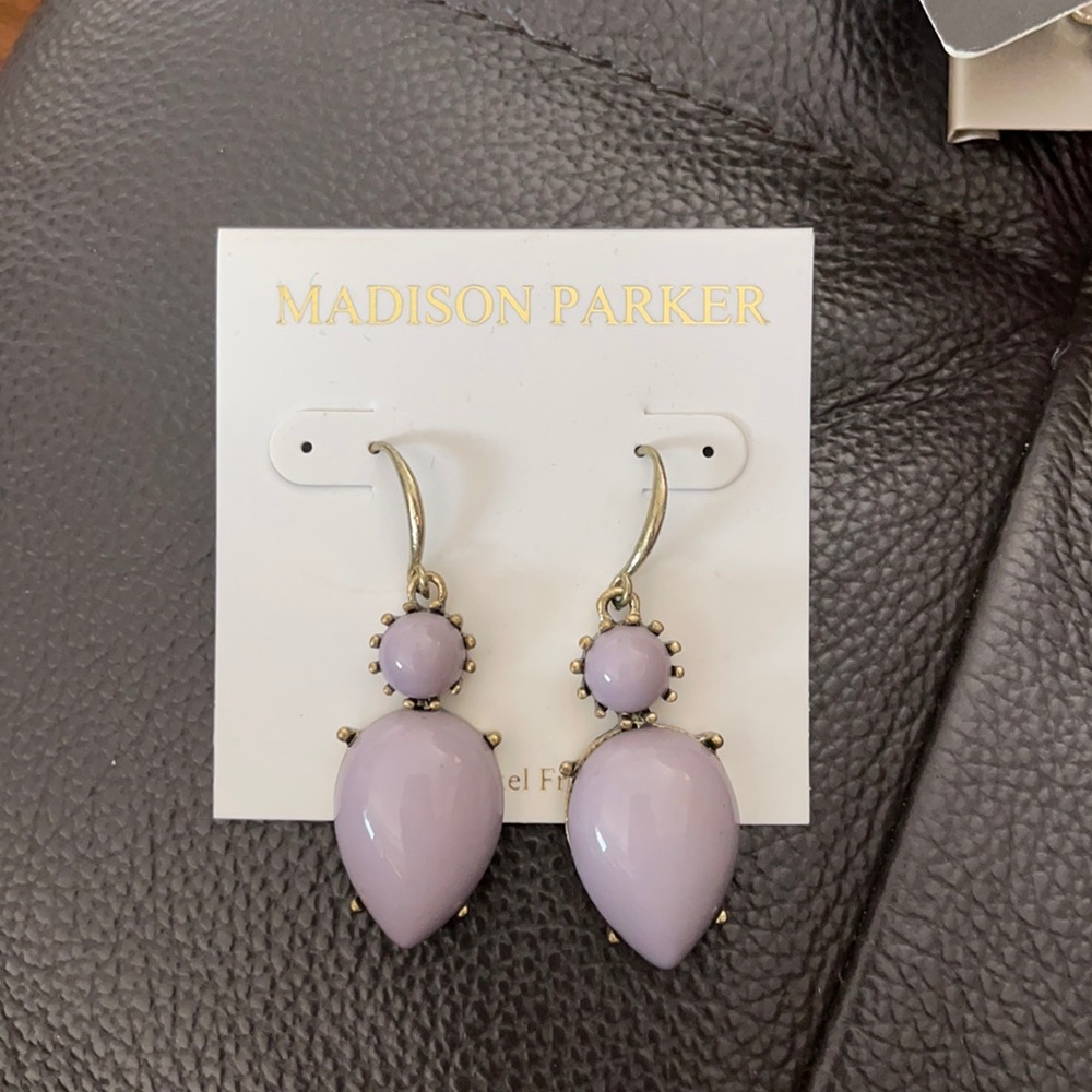 Madison Parker Grey Grey purple dangling earrings